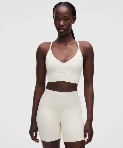 Flow Y Ruched Bra *Light Support, B/C Cup - Light Ivory - M