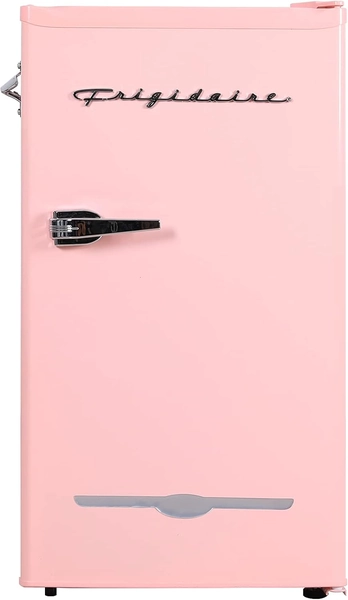 Frigidaire Retro Bar Fridge 3.2 Cu. Ft, Pink/Coral – Compact with Bottle Opener, Adjustable Thermostat & Shelves