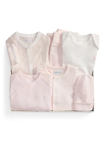 Baby Girl's Cotton Interlock 6-Piece Gift Set