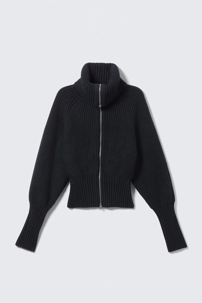 Slim Fit Ribbed Zip Cardigan