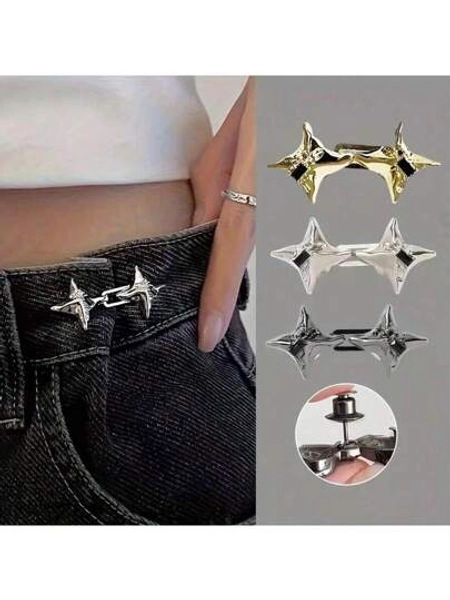 1/2/3/5 Pairs Star Shaped Waist Cincher Clips, Waist Shaping Magic Tool, Adjustable Waist Clips For Belts, Scarves, And Sweaters
