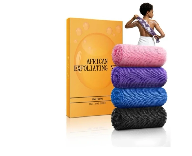 Amazon.com: SPMKTBOZAI 4 Pack African Net Sponge, Authentic African Exfoliating Net Sponge for Body & Back, Extra Long Stretchable African Wash Cloth Bath Scrubber for Smooth Skin & Daily Shower : Beauty & Personal Care
