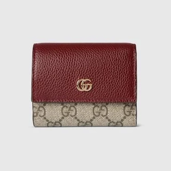 Gucci-Gg Marmont Leather & Canvas Mini Wallet