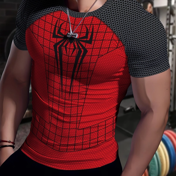 3D Men's Sports / Short Sleeved Tight Top / Outdoor Fitness Base Shirt