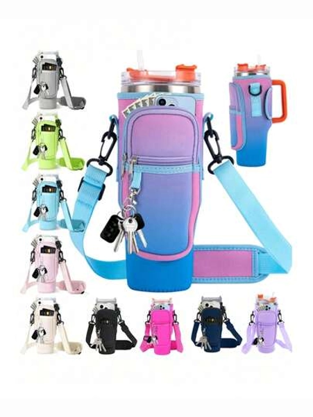 1PC Water Bottle Portable Bag, With Phone Bag, Compatible With Stanley/Maeky 40 Oz (Approximately 1134.0 Ml) Water Bottle Bag With Handle, Adjustable Shoulder Strap, Compatible With Stanley Cup Accessories