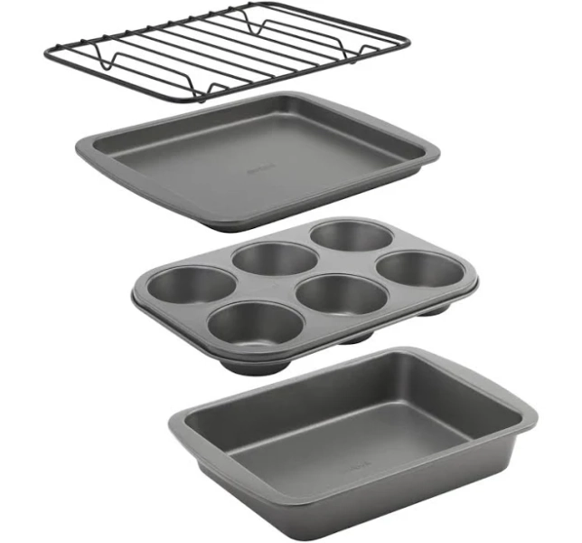 Everyday 7-piece Non-stick Bakeware Set - 2 Cookie Sheet Pans Round Cake Pan Loaf Pizza Bake & Roast 12-cup Muffin - Baking Supplies