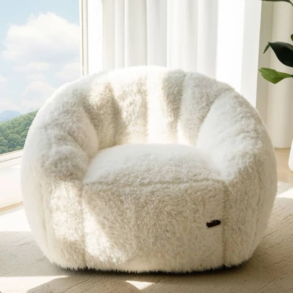 Goodone Giant Bean Bag Chair,Bean Bag Sofa Filled with High Density Foam,Faux Fur Shell Shape Large Bean Bag Chair for Bedroom,Living Room