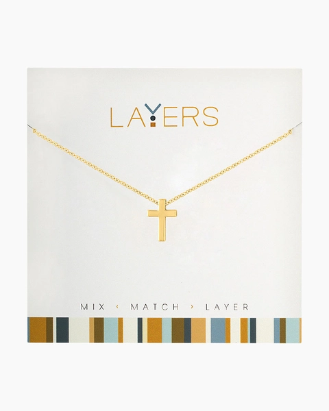 Cross Charm Necklace in Gold