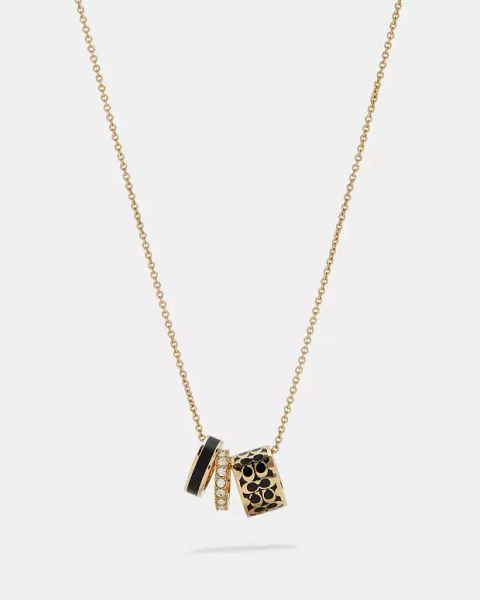 Gold Signature Enamel Necklace