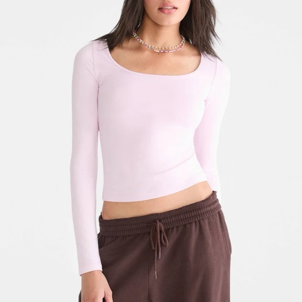 Aeropostale Women's Long Sleeve Scoop-Neck Tee