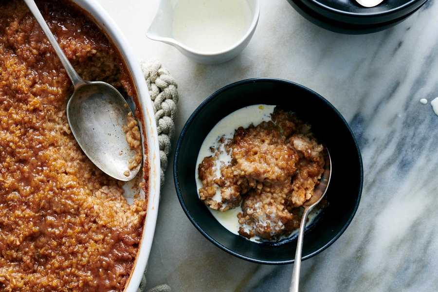 Spiced Irish Oatmeal With Cream and Crunchy Sugar Recipe