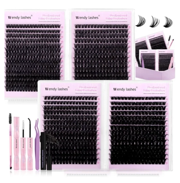 Amazon.com: Wendy Lash Clusters Kit Packs: 980-Pcs, 60D, 80D, 80D, 100D, D Curl, 10-18mm Mixed, Cat Eye, Soft, Natural, Fluffy, DIY Eyelash, Individual, Eye lash clusters, Bulk Pack : Beauty & Personal Care