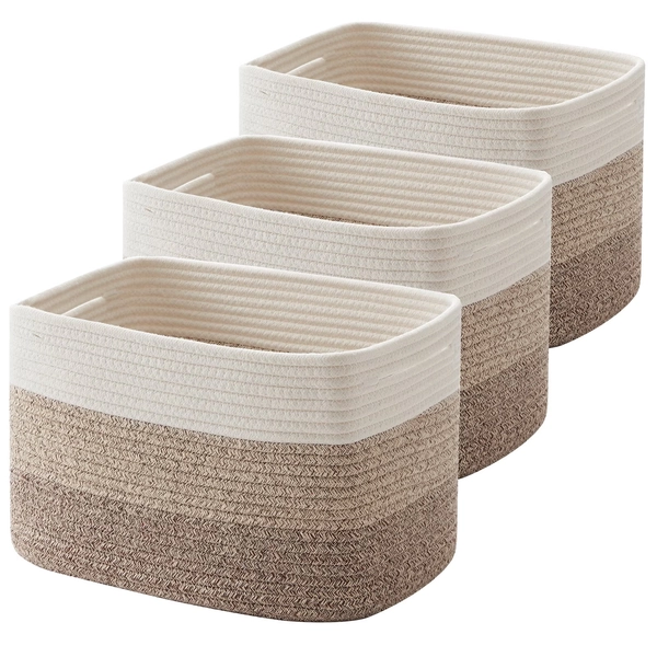 CHERISHGARD Storage Basket, Laundry Basket 3 Pieces, Woven Baskets for Storage for Toys, Towel - Walmart.com