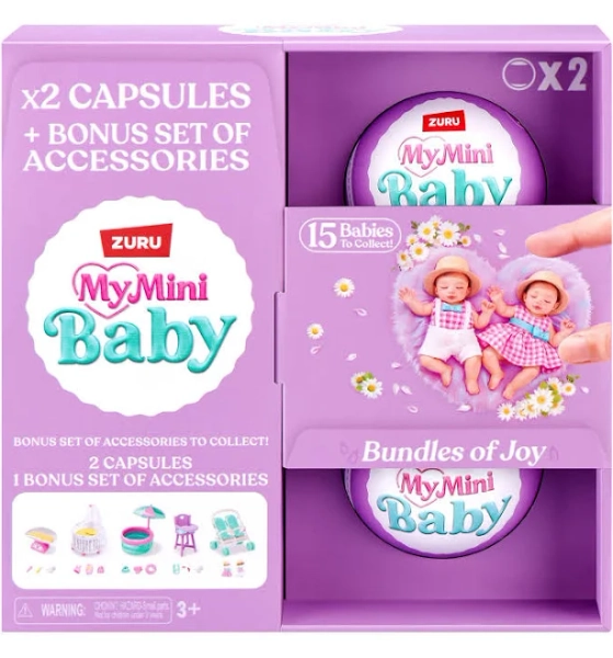My Mini Baby Collectible Mystery Capsule with Bonus Set of Accessories (2 Pack)