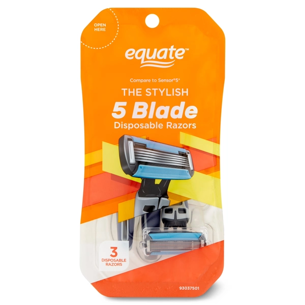 Equate Men's 5-Blade Disposable Razors, 3 Count - Walmart.com
