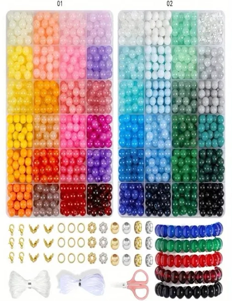 8mm DIY Jewelry Making Supplies Bracelet & Necklace Making Supplies