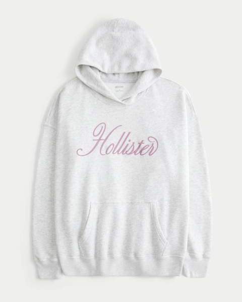 Oversized Sparkle Logo Graphic Hoodie