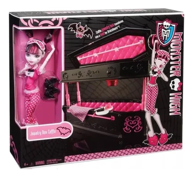 Monster High Draculaura Caixão Porta Joias Mattel 2010