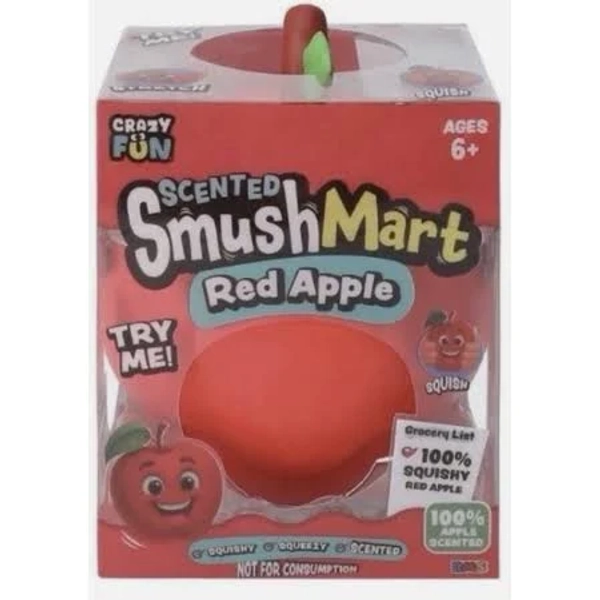 Smushmart Jumbo Squishy Apple-Slow-Rising Squishy Figure, Bread - Stress Relief Squeeze Ball, Red