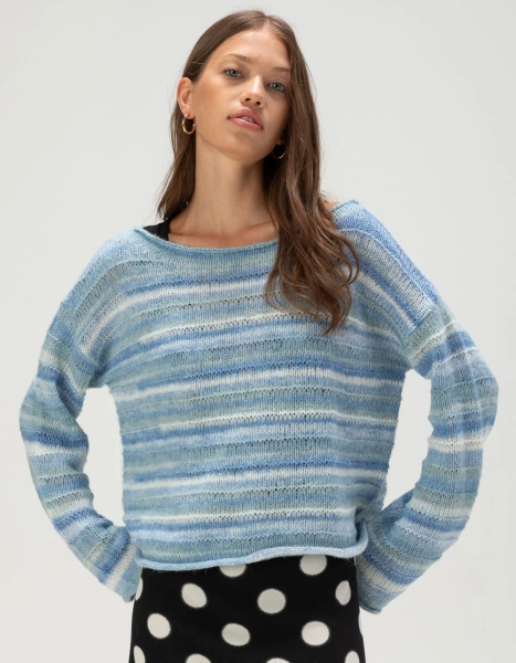 RHYTHM Coastline Womens Sweater - BLUE COMBO - XS