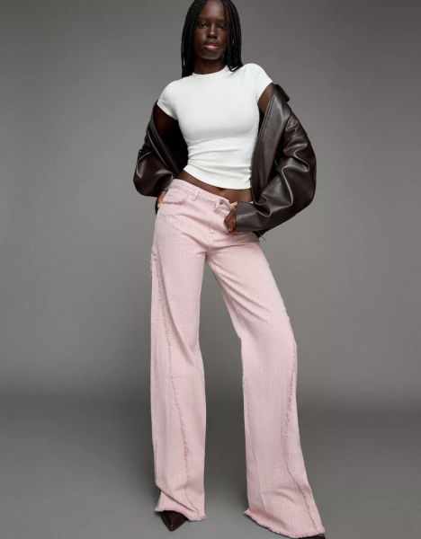 Textured flared jeans