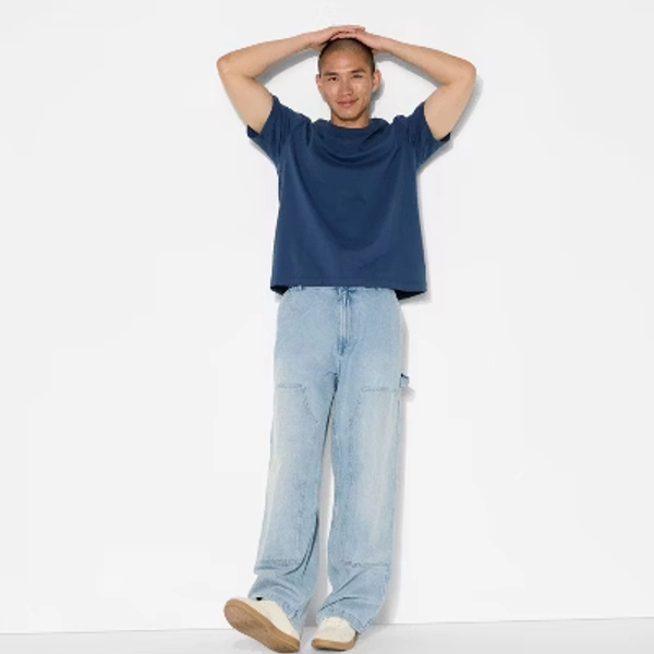Men's Baggy Carpenter Pants - Original Use™ Light Wash Denim 34x30