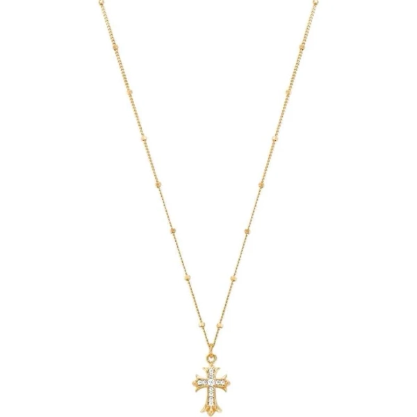 Bearfruit Jewelry Sterling Silver Isla Cross Long Necklace