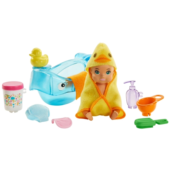 Barbie Skipper Babysitters Inc. Feeding and Bath-Time Playset With Color-Change Baby Doll, Tub and 6 Accessories - Walmart.com