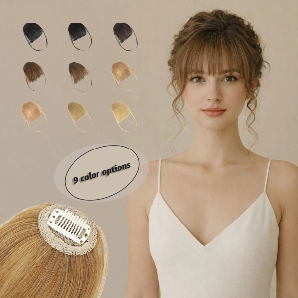 Natural Clip In Fringe Hair Extension with Bangs for Women 9 Colors  Handmade clip in bangs extensions, French Bangs