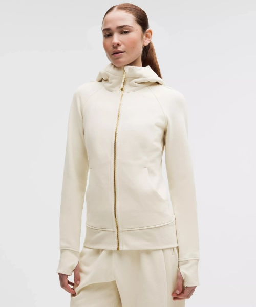 Scuba Full-Zip Hoodie - Light Ivory/Gold - 14