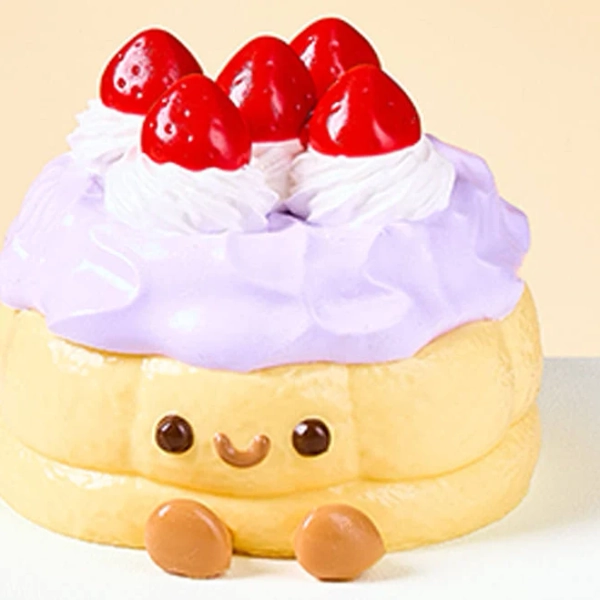 Taba Squishy Purple Strawberry Tart Cake Squeeze Toy