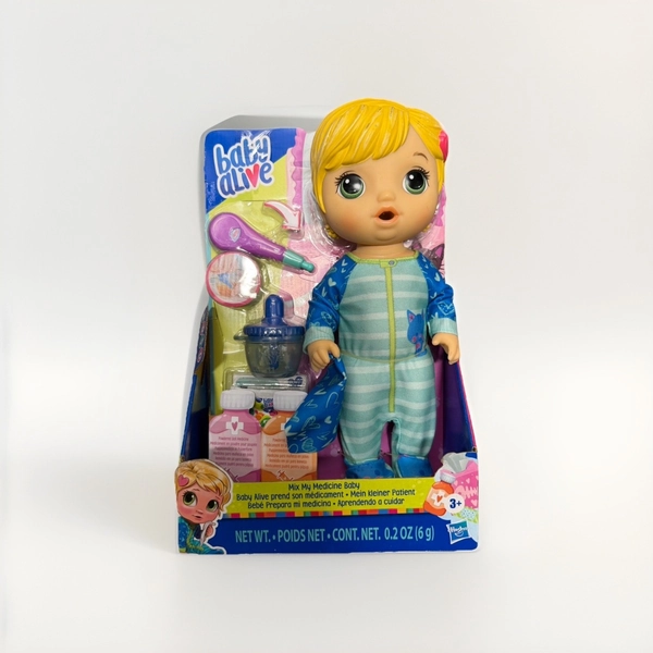 Baby Alive Mix My Medicine Doll Kitty-Cat Pajamas Doctor Accessories Drinks NEW