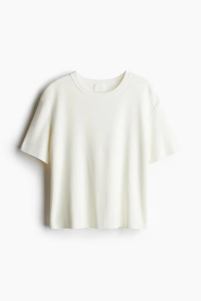 T-shirt en maille fine - Blanc