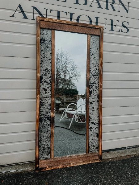 Cowhide Full Length Mirror: Handmade Western Decor