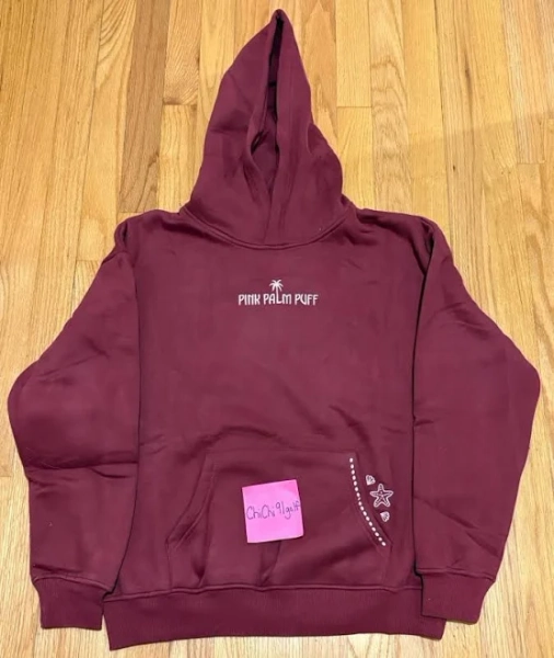 Pink Palm Puff Live In The Moment Hoodie