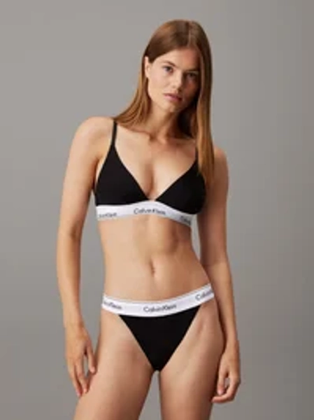 UNLINED TRIANGLE ICON COTTON MODAL - Trojúhelníková podprsenka - black