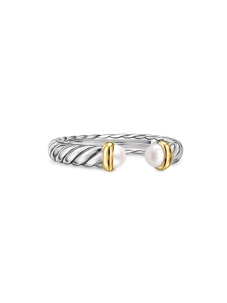 Petite Cable Open Ring in Sterling Silver