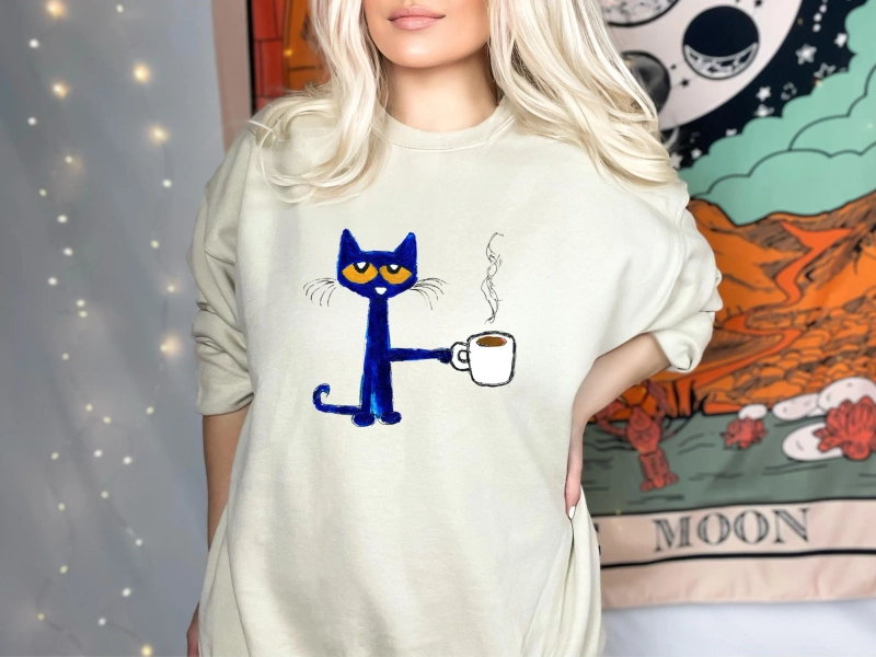 Pete the Cat Shirt, Coffee and Cat Shirt, Pete the Cat Coffee Shirt, pete the cat , Cat Lover Shirt, Cat Coffee Shirt, pete the cat birthday