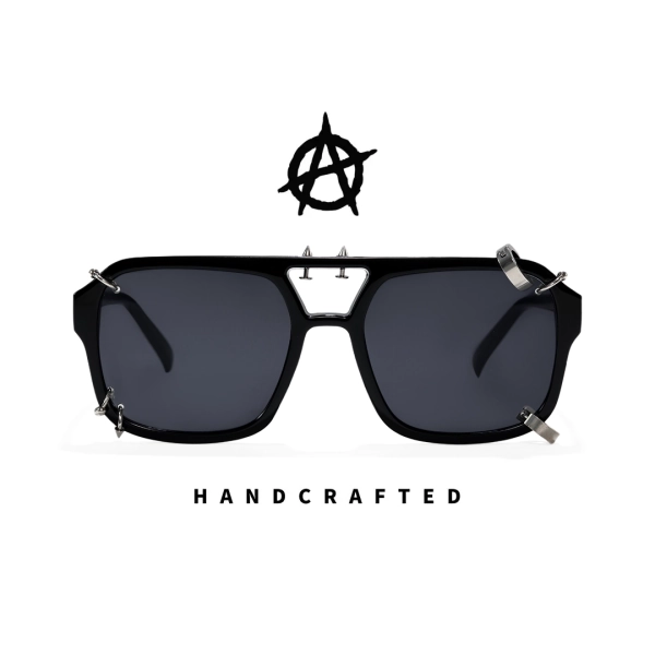 Punkd Handcrafted Hardcore Sunglasses with Aviator Frame and Metal Accents