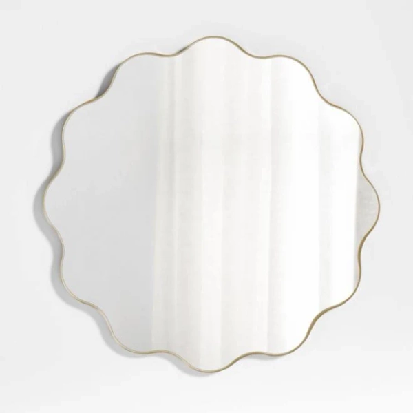 Crate & Kids Waveland 30" Round Scalloped Wavy Wall Mirror