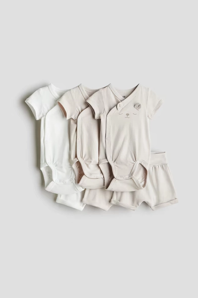 Set de 6 piezas en punto - Beige/Oso