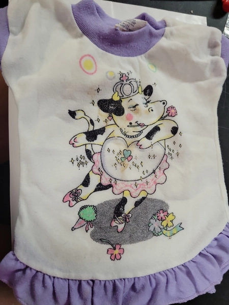 Ronnie Jama 80s Purple White Cow Design Baby Clothes Vintage