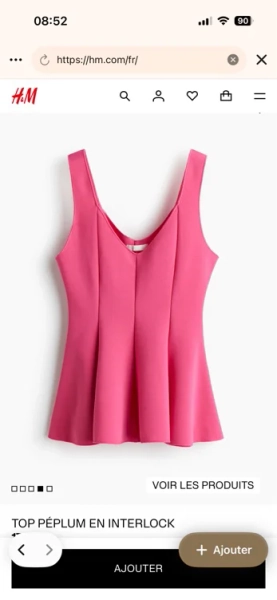Top péplum en interlock - Marron foncé