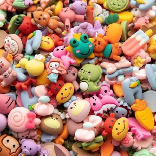 Slime Charms Cartoon Animal And Fruit Cute Set - Mixed Lot Assorted Fruit Resin Flatback Cute Sets For DIY Crafts Making,Decorations,Scrapbooking,Embellishments,Hair Clip 50pcs