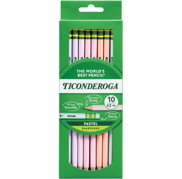 Ticonderoga #2 Pastel Pencils 5 Assorted Colors
