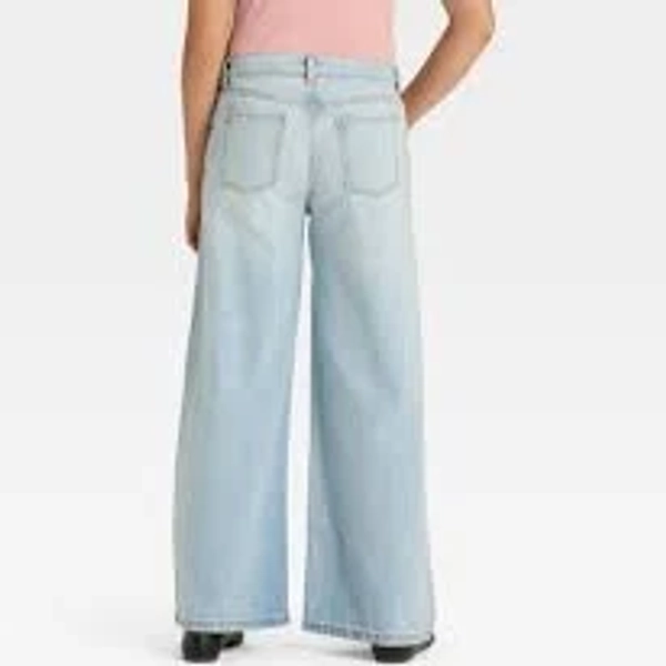Girls' Mid-Rise Loose Slouchy Wide Leg Jeans - art class