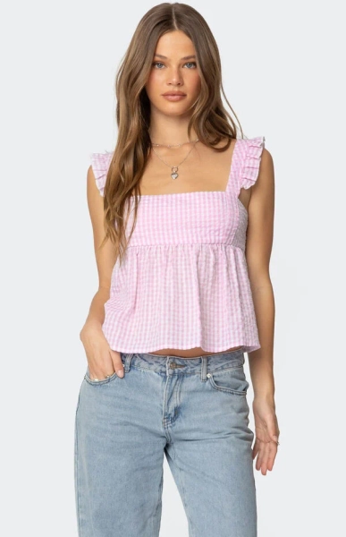Jenson Backless Gingham Top