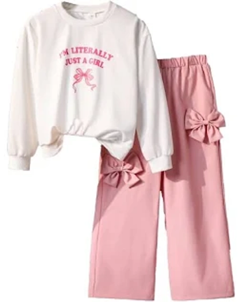Girls Letter O-Neck Long Sleeve T-Shirt