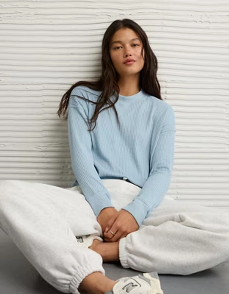AE Long Sleeve Plush Crew Neck Top