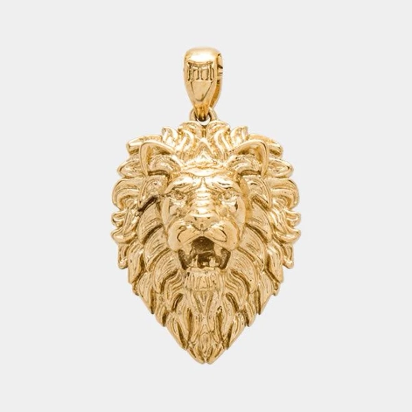 Marcozo Men's Lion Pendant Gold Plated Chain